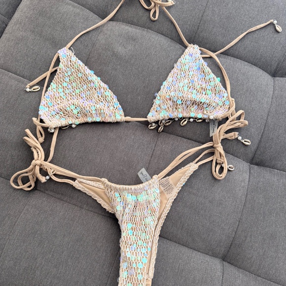 Beach Bunny Swimwear Crochet Seashell and Sequin Bikini - Picture 7 of 10